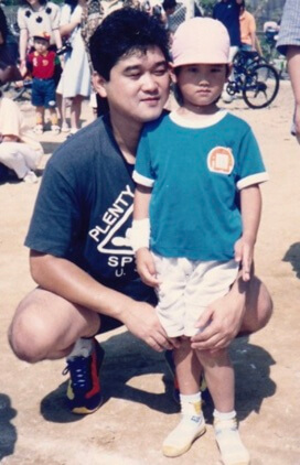 Kayoko Otani's husband and son.